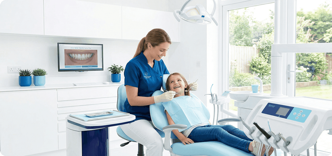 Dentist treating a child patient